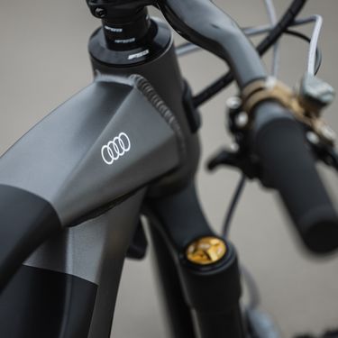 Close-up of the Audi electric mountain bike