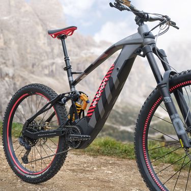 The frame of the Audi elctric mountain bike