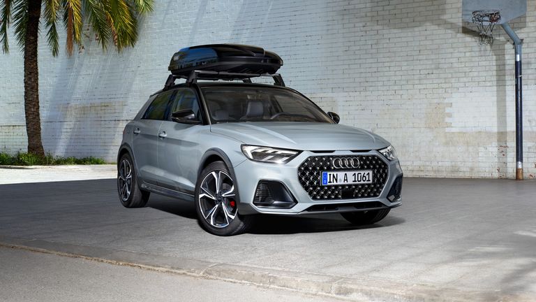 Audi A1 allstreet with ski and luggage box from Audi Genuine Accessories