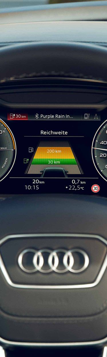 Audi virtual cockpit in Audi A8 TFSI e