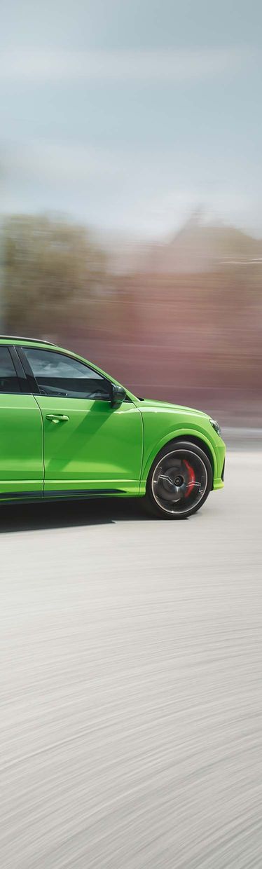 Dynamic side view of the Audi RS Q3