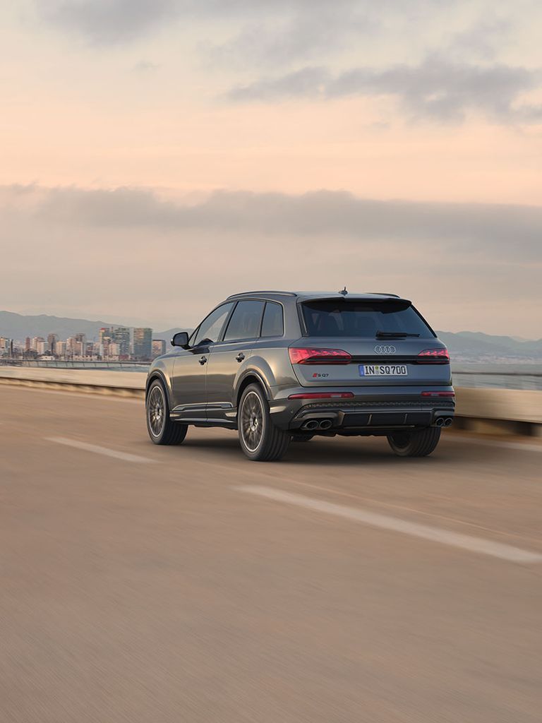 Audi SQ7 SUV dynamic side and rear view
